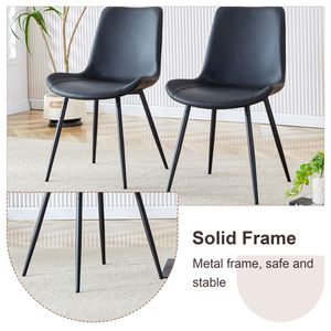 Tavolo da Pranzo Allungabile 59-71 Pollici con 8 Sedie Curve in PU Artificiale Nero, Set da 7 Pezzi per Sala da Pranzo - Product Image 5