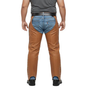 Premium Leather Motorcycle <b>Chaps</b> for Bikers Vintage Solid Color New High Quality <b>Half</b> Horse Riding <b>Chaps</b> for Men - Product Image 2