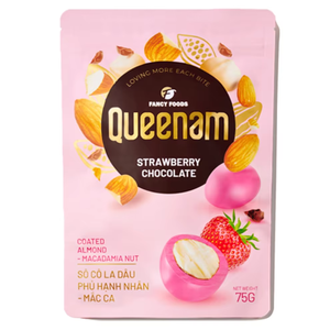 โรงงานผลิตช็อกโกแลตดรากี จำหน่ายโดยตรง รับผลิตแบบฮาลาล OEM/ODM ช็อกโกแลตเคลือบสตรอว์เบอร์รี อัลมอนด์ และแมคคาเดเมีย นัท 75 กรัม ขนมขบเคี้ยว - Product Image 1