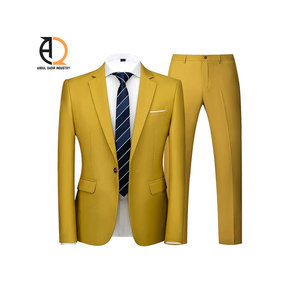 Costume d'affaires bleu marine pour homme, ensemble trois pièces, simple boutonnage, col à revers, mélange de laine, infroissable, tenue formelle - Product Image 6