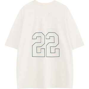 Camiseta Corta de Malla con Logotipo Personalizado para Hombre y Mujer, Estilo Retro de Fútbol Americano, Holgada, de Poliéster, para Verano, Ropa Urbana - Product Image 2