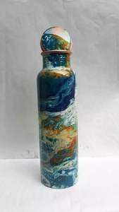 Premium pure <b>copper</b> <b>bottle</b> for ayurvedic <b>drinking</b> hammered finish water <b>bottle</b> for home gym office travel durable eco friendly - Product Image 2