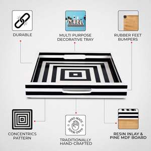Handmade Collection Movable Resin Inlay Serving Trays with Art Deco Design Rectangle Shape Decorative Use - Product Image 4
