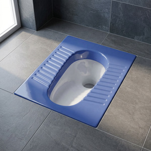 WC en céramique bleu pur bicolore pour projets sanitaires africains - Product Image 3