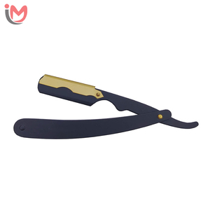 Lame de rasoir professionnelle droite pour salon de coiffure, en acier inoxydable, manche en bois, durable, réutilisable, logo personnalisé, vente en gros - Product Image 3