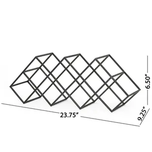 Porte-bouteilles à vin pliable minimaliste en métal, support à vin géométrique pour comptoir, pour cuisine et bar - Product Image 4