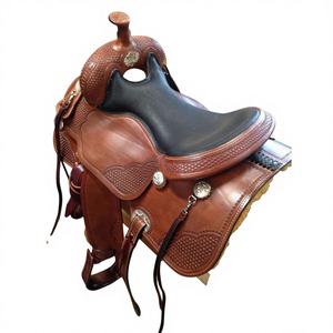 Accesorios para Caballos, Silla de Montar Ecuestre de Cuero Genuino, Silla Inglesa con Estructura de Madera, Asiento Cómodo Europeo/Australiano - Product Image 3