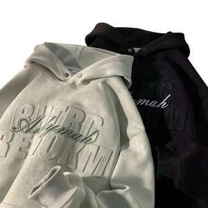 Sudadera con Capucha OEM de Invierno de Gran Peso Antipilling, con Logotipo Personalizado en Relieve y Bordado 3D para Hombre, Venta Caliente - Product Image 2