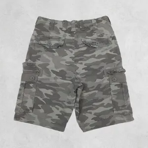<b>Grey</b> Solid Casual <b>Cargo</b> Shorts <b>Men</b> with Side Flap Pockets | Eco-Friendly 100% Cotton - Product Image 2