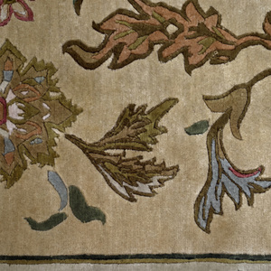 Tapis floral multicolore en laine doré antique, tapis de zone à bordure botanique moderne, antidérapant, écologique, tufté à la main pour salon - Product Image 4