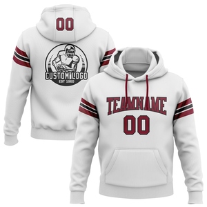 Sweat-shirt à capuche de football blanc et rouge-noir, nouvelle conception, personnalisé, cousu sur mesure, vente en gros directe pour les professionnels - Product Image 1