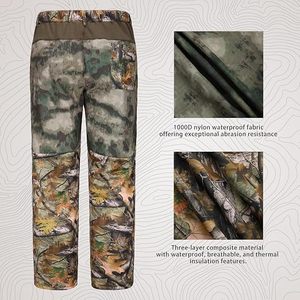 Ensemble veste et pantalon de chasse camouflage pour homme, softshell imperméable, vêtements d'extérieur avec 9 poches, vêtements d'hiver - Product Image 3