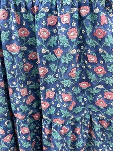 Robe longue en coton indien imprimé à la main, 100% coton, avec broderie florale, col carré, tunique pour femmes - Product Image 2