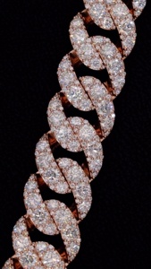 23mm Lab Grown Diamond Cuban Chain 925 <b>Silver</b> VVS Iced Out Rose Gold Plated Hip Hop Luxury <b>Necklace</b> Pass Tester Bulk Customized - Product Image 2