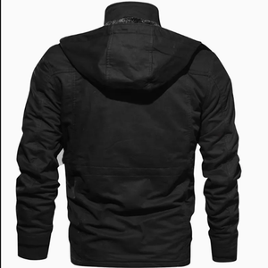 Veste Safari en Toile pour Homme, Épaisse, Coupe-Vent, Col Montant, Doublure Sherpa, Multiples Poches, Style Vêtement de Travail Automne - Product Image 6