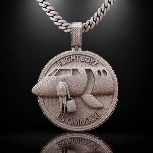 Collar con Colgante de Jet Privado de Lujo Personalizado con Incrustaciones de Moissanita VVS, Medallón Hip Hop para Hombre, Joyería de Oro y Plata para Fiesta - Product Image 1