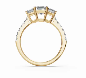 Colgante/Dije de compromiso de oro rosa con diamante cultivado en laboratorio Royal Triad de 1.981 quilates, tres piedras, para aniversario de boda, oro de 14K, 15 piezas - Product Image 4