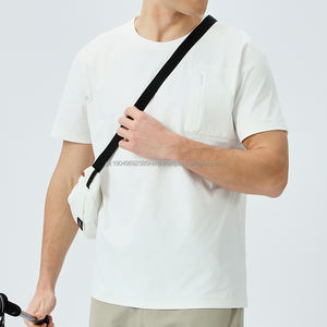 Athletic Quick Dry Left Chest Zipper <b>Pocket</b> Plain Tshirt for Printing Tshirts Wholesale Tshirt for <b>Men</b> - Product Image 2