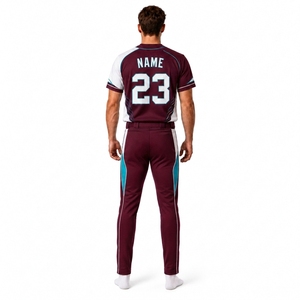 Ensemble Maillot et Pantalon de Baseball Personnalisé pour Homme – Sublimation Intégrale Boutonnée – Tenue de Sport Performance pour Équipe – OEM Marque Privée Vente en Gros - Product Image 2