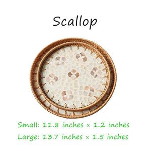 Décoration de style service de thé du soir, écologique, classique et haut de gamme, en rotin et osselet de nacre, avec ensemble MOP UO INDIA - Product Image 6