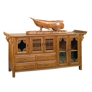 Mueble de Entrada Japonés Tradicional, Sostenible, Duradero y Delicado, de Madera de Teca con Cabeza Curva, de 6.3 Pies, para Sala de Estar o Entrada - Product Image 5