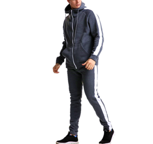 Ensemble de survêtement pour homme à blocs de couleur, manches longues, fermeture éclair, vêtements de sport décontractés, vêtements d'automne, matière en coton respirante, coupe régulière - Product Image 4
