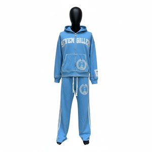 Most demanded <b>pullover</b> Tracksuit for <b>men</b> custom rhinestone and embriodry logo in multi colors suit - Product Image 3