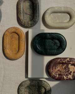 Plateau de service décoratif en pierre naturelle de marbre vert de forme ovale, décoration de luxe pour la maison, cuisine moderne, salle à manger - Product Image 5