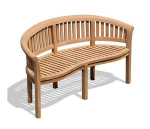 Banco de madera de teca de plátano para exteriores de diseño moderno y silla de jardín Características duraderas - Product Image 2