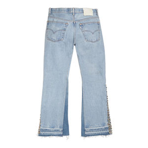 กางเกงยีนส์แฟชั่นทรงแบ็กกี้ขาบานสไตล์สตรีทแวร์ วินเทจ ล้างสีแบบแอซิดวอช กางเกงเดนิมขาบานสำหรับผู้ชาย - Product Image 2