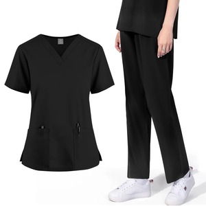 ชุดยูนิฟอร์มพยาบาลแบบแห้งเร็ว คอวี ผ้าทอ ทรงขากระบอก ใส่สบาย สำหรับทุกเพศ มีหลายสีให้เลือก - Product Image 2
