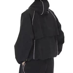 New Stylish Men's <b>Warm</b> Winter <b>Waterproof</b> Eco-Friendly Sporty Satin Streetwear Windbreaker Jacket Set Quick Dry Wholesale - Product Image 3
