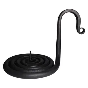 Best Selling Hand Forged Walking Pillar Candle Holder, Blacksmith Made, Spiral Chamber Candle Holder Rustic Vintage Swirl Stick