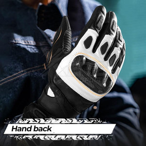 Gants de moto en cuir légers pour l'hiver - Imperméables, compatibles avec les écrans tactiles, tissu respirant, fermeture réglable au poignet, haute qualité - Product Image 4