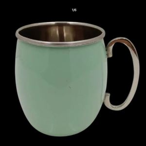 igh Quality Brass and Stainless Steel <b>Mug</b> in Matt Green Powder Coated Antique Brass Drinking <b>Mug</b> in Bulk - Product Image 4