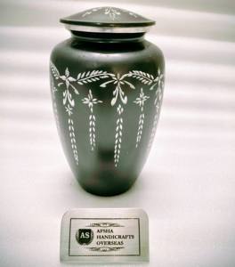 Urna Funeraria de Metal Grabada con Diseño Clásico de Diamante Azul para Cenizas de Adultos, Estilo Americano/Europeo - Product Image 5