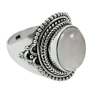 แหวนพลอยโรสควอตซ์ทรงรี เงินแท้ 925 สไตล์โบฮีเมียน ประดับขอบเพชร เหมาะสำหรับเป็นของขวัญวันครบรอบและงานปาร์ตี้ - Product Image 1