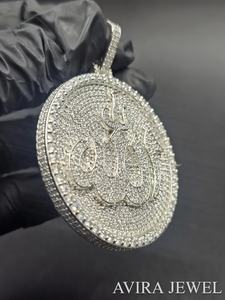 Colgante de Moda Hip Hop de Plata Esterlina con Baño de Oro Rosa Amarillo, Sin Níquel, Sin Plomo, con Moissanita de 3 CT, Unisex y de Tendencia - Product Image 4