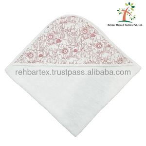 Toalla de baño para niños pequeños con diseño de capucha impresa Toalla de baño con capucha de algodón Unisex de varios colores suave, cómoda, agradable a la piel - Product Image 2