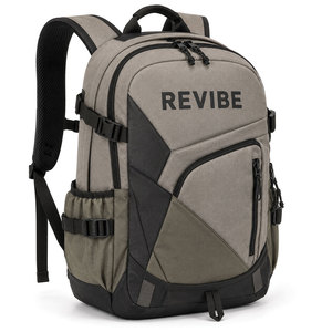 Sac à dos de randonnée imperméable REVIBE 30-40L en polyester, coque souple, léger, rectangulaire, unisexe, avec poches zippées pour une utilisation en extérieur - Product Image 1