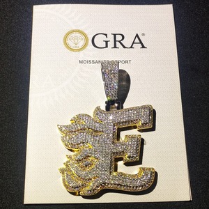 Pendentif initial en argent 925 et moissanite pour homme, style hip-hop, nouveau, unisexe, classique, punk rock, lettres de l'alphabet, pour tous les jours - Product Image 1