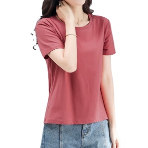 Camisetas de mujer de algodón y poliéster de alta calidad, camiseta ajustada suave con logotipo personalizado para mujer con logotipo - Product Image 3