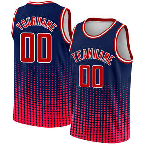 Camiseta de Baloncesto Edición Ciudad Auténtica, Personalizada en Azul Marino, Rojo y Blanco, 100% Poliéster Transpirable, Edición Ciudad Auténtica - Product Image 6