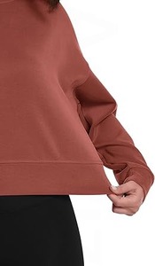 Sweat-shirt décontracté pour femme 2026, à manches longues, col rabattu uni, demi-zip, style mode - Product Image 4