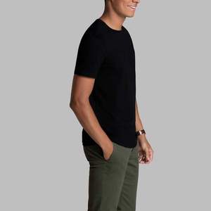 T-shirts pour hommes noirs de haute qualité, épais, confortables, style mode estival, manches courtes, coupe classique, imprimés sur mesure - Product Image 4