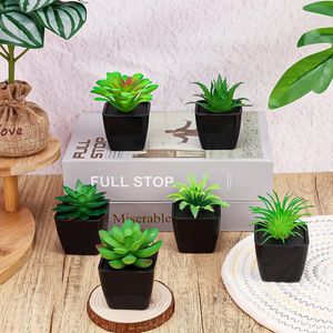 Set di 6 Piccole Piante Succulente Artificiali Realistiche in Vasi Neri per Decorazione Ufficio, Scrivania, Camera da Letto, Piante Finte per Decorazioni Casa - Product Image 5