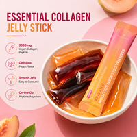 Bâtonnets de gelée de collagène végétalien à marque privée 3000mg sans sucre sans gluten saveur pêche pour adultes Produits de beauté OEM/ODM 60g