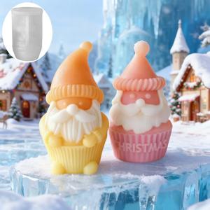 Molde de Silicona para Vela de Gnomo Navideño con Capucha, Soporte para Vela con Sombrero Torcido, Vela de Gnomo Navideño, Vela de Yeso - Product Image 2