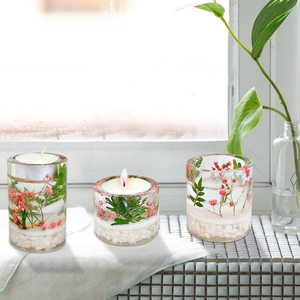 Elegante Colección Decorativa de Portavelas de Resina Hechos a Mano, Ecológicos e Impermeables para Mesa de Sala de Estar y Actividades Religiosas - Product Image 5