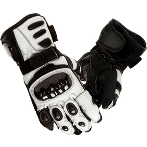 Gants de moto en cuir Sports World pour la course, à doigts entiers, coupe-vent, avec fermeture auto-agrippante, revêtement en polyuréthane, pour usage extérieur en hiver - Product Image 1